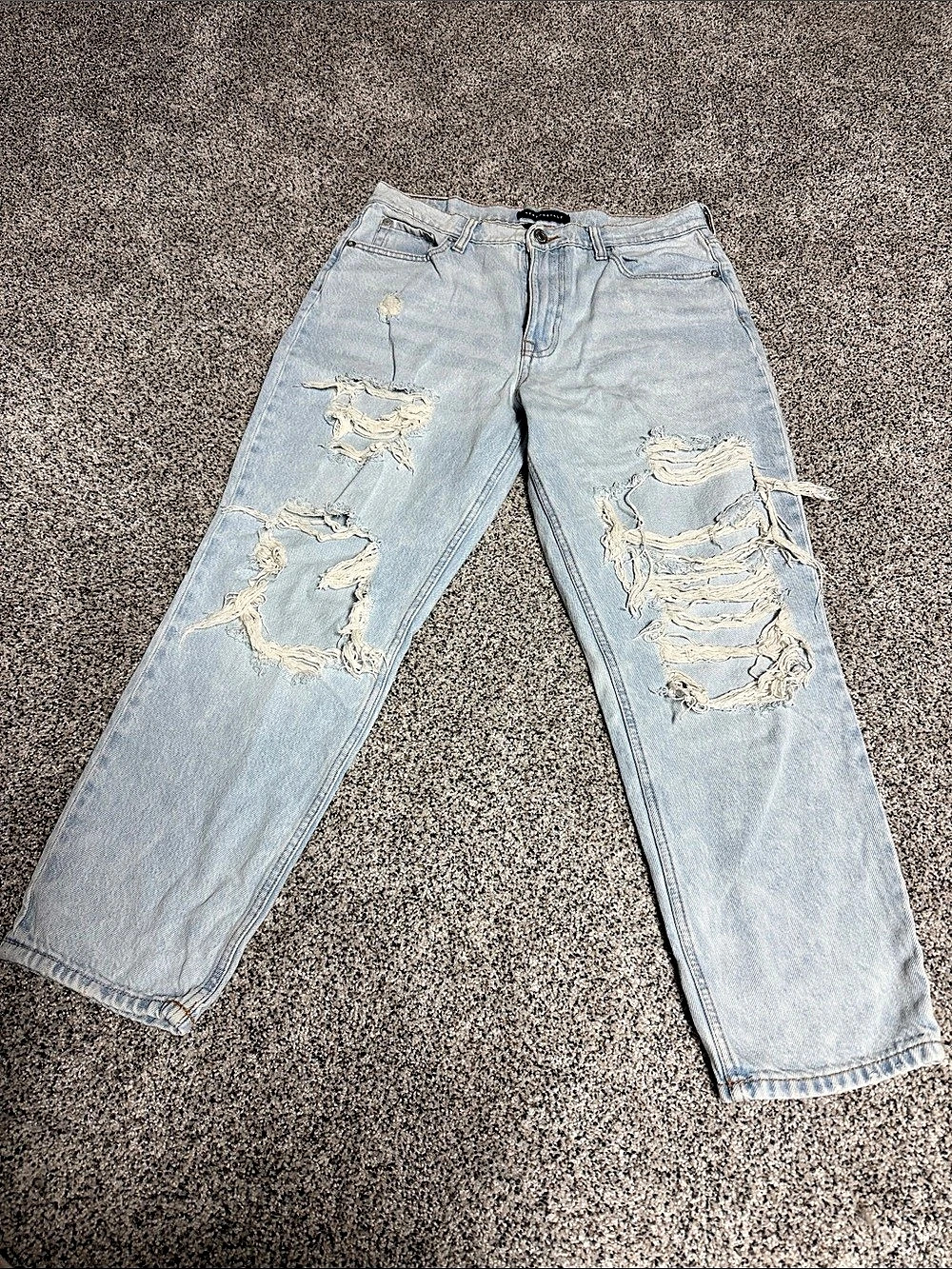 Aeropostale Distressed Straight Leg Jeans Waist 10 Blue